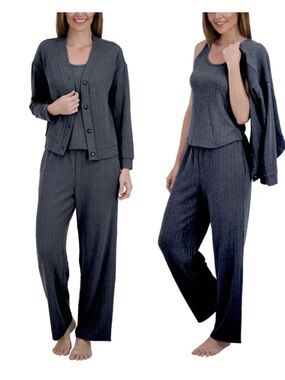 Live2Lounge Women's 3 Piece Textured Cable Knit Lounge Set